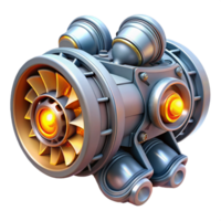 elegant modern Spaceship engine with glowing turbines authentic png