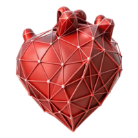serene artistic A human heart, abstract and geometric, made of interconnected lines genuine png
