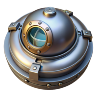 impressive contemporary Space Capsule Hatch, circular, metallic, with locking mechanism detailed png
