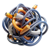 impressive modern A tangled mess of computer cables authentic png