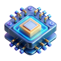 serene contemporary Futuristic data chip, glowing circuits, complex design 4K png