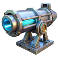 elegant artistic Laser Cannon, large barrel, intricate cooling system high quality png