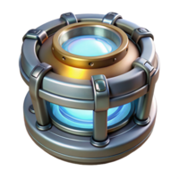 serene creative Artificial gravity generator, metallic, glowing core high quality png
