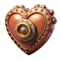 wonderful abstract Steampunk heart design element, isolated object authentic png