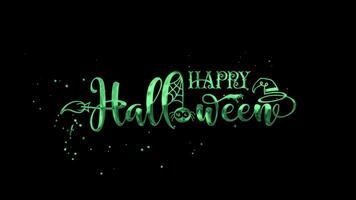 Happy Halloween Text Animation lettering text in green color with alpha channel or transparent background Suitable for Halloweenthemed social media post invitation banner and promotional for event video