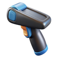 elegant rustic Bar code scanner with integrated handle 4K png
