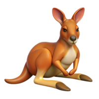 serene rustic A resting kangaroo, high quality png