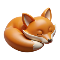 impressive abstract A sleeping fox, high quality png
