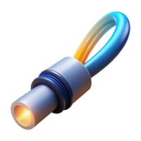 vibrant classic Fiber optic cable with glowing end high quality png
