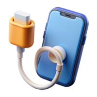 impressive creative Smartphone charging cable and adapter high quality png