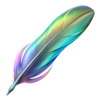 impressive artistic A floating feather, light and delicate, with iridescent hues high resolution png