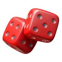 magnificent minimalist A pair of red dice showing snake eyes original png