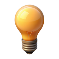 serene creative A single, lit lightbulb with a glowing filament 4K png
