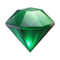 impressive abstract A single, polished gemstone, an emerald, with facets high resolution png