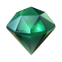 serene modern A single, polished gemstone, an emerald, with facets authentic png