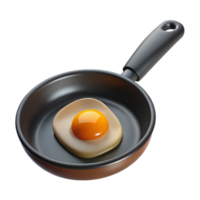 elegant vintage A single, cooked egg in a frying pan genuine png