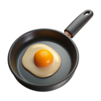 serene classic A single, cooked egg in a frying pan 4K png