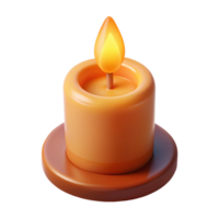 dramatic contemporary A single, flickering candle flame, casting a small glow 4K png
