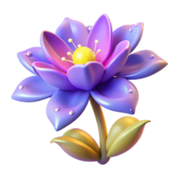 impressive abstract A single, blooming magical flower, emitting sparkles genuine png