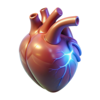 extraordinary minimalist A single, realistic human heart, glowing with magical energy detailed png