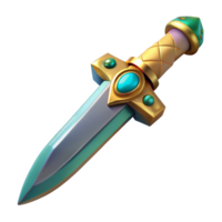 dramatic abstract A single, ornate dagger with a jeweled hilt 4K png