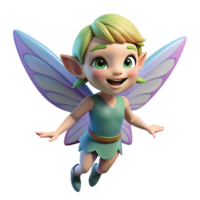 dramatic traditional A mischievous pixie with iridescent wings and a playful grin 4K png