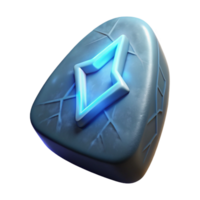 stunning rustic A single, ancient, glowing rune stone authentic png