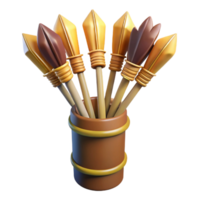 extraordinary minimalist A quiver full of magical arrows fletched with phoenix feathers high resolution png