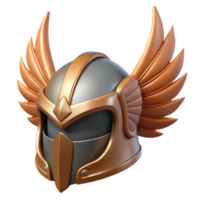 vibrant modern A winged helmet with a fierce, predatory design detailed png