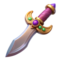 beautiful contemporary A decorative, jeweled dagger with a curved blade high resolution png