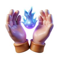 serene abstract A pair of glowing, magical hands casting a spell original png