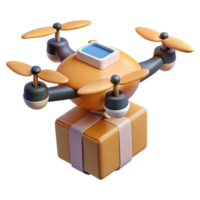 beautiful artistic Delivery drone carrying a package high quality png
