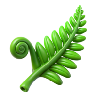 vibrant artistic Green fern leaf, unfurling high resolution png
