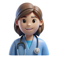 elegant rustic Nurse with a stethoscope, high quality png