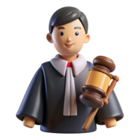 extraordinary artistic Judge with a gavel, high quality png