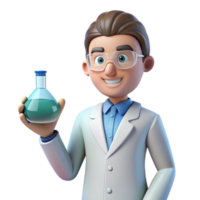 elegant abstract Scientist holding a beaker, high quality png