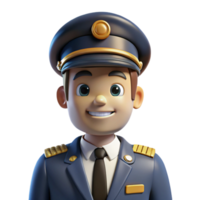 beautiful rustic Pilot in uniform, 4K png
