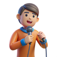 beautiful abstract Singer with a microphone, high quality png