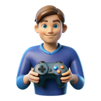 extraordinary rustic Gamer with a controller, high resolution png