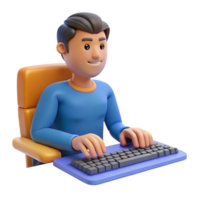 wonderful modern Programmer typing on a keyboard, high resolution png