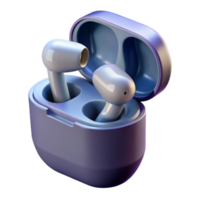 magnificent contemporary A pair of wireless earbuds with charging case open original png