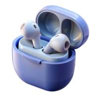 dramatic traditional A pair of wireless earbuds with charging case open 4K png
