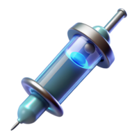 dramatic vintage Advanced medical syringe with glowing liquid, authentic png