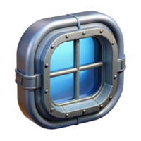 impressive abstract Detailed spaceship window with reinforced frame, original png