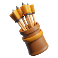 dramatic rustic A quiver full of arrows with fletching professional png