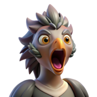 beautiful minimalist Harpy, bird-woman creature, screeching, high resolution png