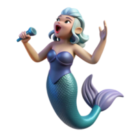 serene rustic Siren, alluring sea nymph, singing, genuine png