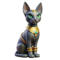 magnificent creative Bastet, Egyptian cat goddess, feline, detailed png