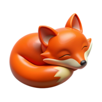 elegant abstract A sleeping Red Fox, authentic png