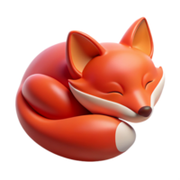 impressive minimalist A sleeping Red Fox, 4K png